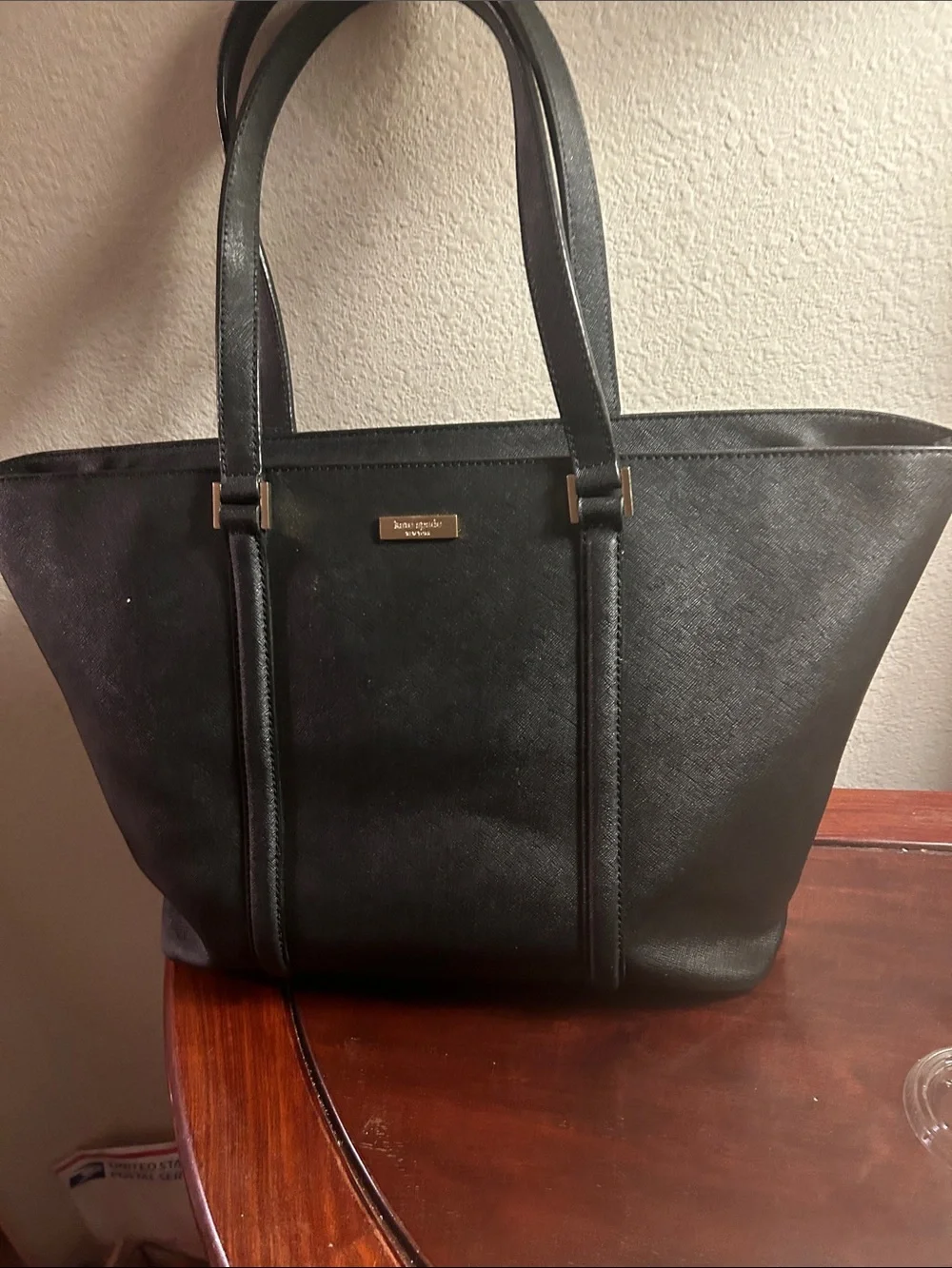 kate spade Black Saffiano Leather Tote Bag